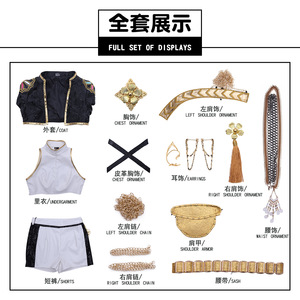 K-POP Versión Negro y Dorado Rumi Cosplay Mirako Anime Set Unisex para Adulto Solo Top Hecho de Poliéster - Product Image 6