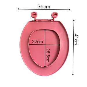 Best Sell Africa Bathroom Accessories Two- Piece Toilet Red Round PP Toilet Seat Cover Low Price