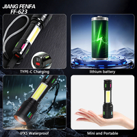 Lampe torche laser portable haute intensité en alliage d'aluminium, étanche, rechargeable par USB, avec une portée de plus de 400 mètres et une longue durée de vie de la batterie