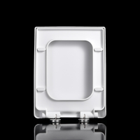 Siège de toilette moderne et fin, non électrique, à fermeture lente, avec couvercle en PP, accessoires carrés, modèle MUUPEG FG, garantie de 2 ans