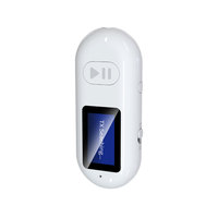 GR05 Émetteur-récepteur audio Bluetooth 2-en-1 avec lumière LED RGB, kit mains libres sans fil pour voiture, avion, TV, casque