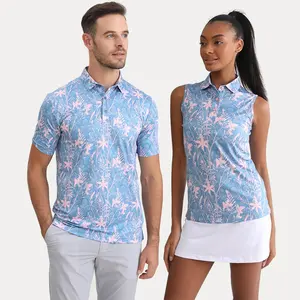 Benutzer definierte Großhandel Hochwertige Logo Männer Frauen Paar Familien geschenk Bekleidung Dry Fit Sublimation Print Sport Golf Polo Shirts
