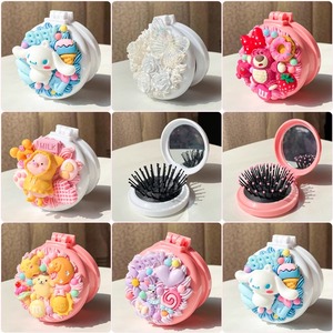 Hecho a mano madre diosa Material DIY crema Gel <span class=keywords><strong>Airbag</strong></span> peine maquillaje integrado espejo resina estilo música pirámide regalo del Día de <span class=keywords><strong>la</strong></span> madre - Product Image 1