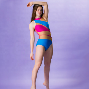 <span class=keywords><strong>Justaucorps</strong></span> de danse personnalisé <span class=keywords><strong>violet</strong></span> et rose pour filles, sans manches, avec dos croisé - Product Image 5