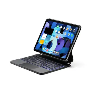 定制可充电便携式7色背光触控板皮革键盘外壳适用于ipad 10 2022 10.9平板电脑外壳