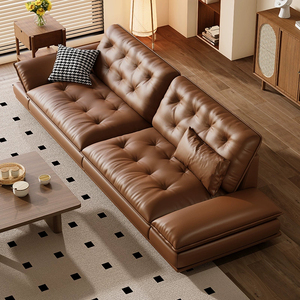 Elegante e moderno divano convertibile a tre posti in vera pelle di lusso per soggiorno mobili <span class=keywords><strong>Design</strong></span> minimalista stile letto spugna Set - Product Image 4