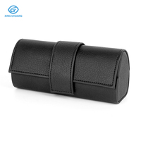 Étui à lunettes en PU lisse fait main avec sangle magnétique, boîte à lunettes pour lunettes de soleil et lunettes optiques, approvisionnement en gros pour usine, logo personnalisable