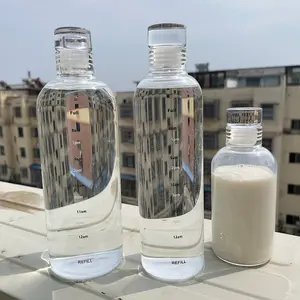 JM Hot Sale Food Grade Eco Friendly Clear Borosilicate Glass Water Drink Bottle With Leak Proof Lid