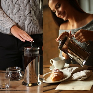 Presse française à 4 niveaux de Filtration, boîtier en acier inoxydable intuitif, <span class=keywords><strong>Carafe</strong></span> à café de 34 Oz, presse française - Product Image 5