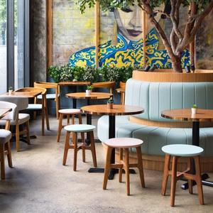 Muebles Personalizados para Cafetería, Sofá Redondo para Restaurante, Librería, Cafetería, Club, Sofá de Cuero Sintético con Asientos Tipo Cabina - Product Image 1