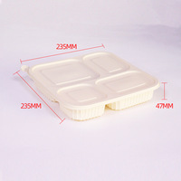 Conteneur alimentaire jetable compostable en gros, boîte à lunch biodégradable à compartiments multiples avec couvercle