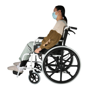 Fauteuil roulant manuel Yade Steel YC3000HPUBJ pliable, léger, avec pédales réglables pour personnes âgées et handicapées - Product Image 1