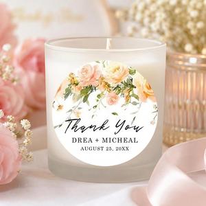 Autocollants personnalisés pour mariage à thème floral, Étiquettes élégantes de remerciement pour fêtes, Scellés pour boîtes cadeaux et enveloppes - Product Image 2
