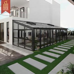 Terraza <span class=keywords><strong>de</strong></span> <span class=keywords><strong>Cristal</strong></span> para Patio con Techo Triangular <span class=keywords><strong>de</strong></span> Aleación <span class=keywords><strong>de</strong></span> Aluminio Resistente, Construcción <span class=keywords><strong>de</strong></span> Terraza para Jardín o Balcón - Product Image 1