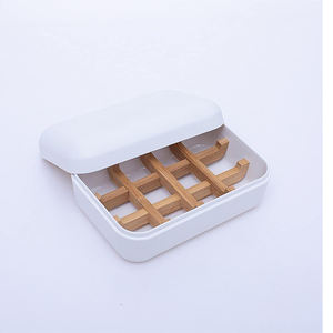 Portasapone <span class=keywords><strong>da</strong></span> viaggio in fibra di bambù <span class=keywords><strong>da</strong></span> bagno portasapone <span class=keywords><strong>da</strong></span> viaggio portasapone in bambù con coperchio per viaggi escursionismo all'aperto campeggio - Product Image 1