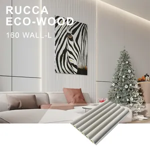 RUCCA High Quality Water Proof Wood Decorative Plastic Composite 160x15mm Cladding Fluted Wpc Wall Panel Interior Design