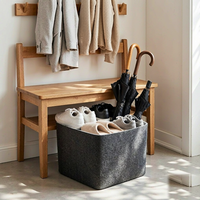 Panier de rangement en feutre pour chaussures d'entrée, pulls de garde-robe, bac de rangement portable pour chambre et placard