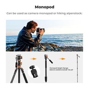Cabezal de Trípode Hidráulico para Video K&F Concept T254A7+<span class=keywords><strong>FH</strong></span>-03 con Eje Central Horizontal, Placa Monopié Plegable y Desmontable con Bloqueo de Hebilla - Product Image 6