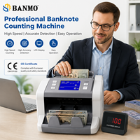 Machine à compter l'argent BANMO avec détecteur CIS, identificateur de billets de qualité bancaire, technologie UV MG MTD, équipement de comptage de billets multidevises