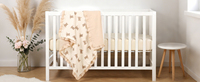 Couverture Bébé Bio à Volants Grande Taille Ours en Peluche, 100% Coton Mousseline Douce pour Berceau, Lit et Poussette