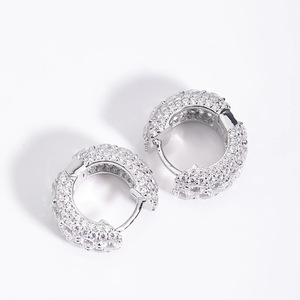 Diamond Earrings Women's Synthetic Lab Grown Round Brilliant Cut Geometric Everyday Wear XHE-091 - Product Image 5