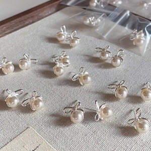 Korean Version S925 Pure Silver Bow <b>Pearl</b> <b>Earrings</b> Japanese Cute Design Fresh Sweet Small Fresh Sweet Bow <b>Pearl</b> <b>Earrings</b> for - Product Image 4