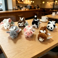 Porte-clés en peluche Panda Ailes d'Ange Volantes, Pendentif de sac à dos, Figurine d'animal mignonne, Rembourrage en coton PP, Assortiment, Adorable, Amusant, Cadeau parfait