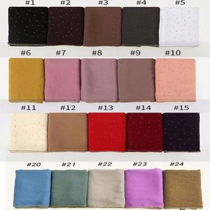 Vente en gros de hijabs musulmans élégants et décoratifs pour femmes, en mousseline de soie, 180*70CM, avec cristaux - Product Image 4