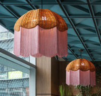 Lustre suspendu de luxe bohème en rotin E26 à hauteur réglable, économe en énergie, pour la décoration intérieure