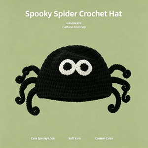 Chapeau en tricot brodé à la main, double usage, avec housse de haut-parleur intégrée, motif dessin animé, fait main, multicolore, personnalisable OEM ODM, marque privée, petite taille - Product Image 2