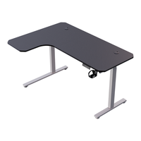 Bureau de jeu en forme de L extensible AOR L1 avec éclairage RVB, construction en métal et bois, design de refroidissement pour utilisation à domicile avec PC