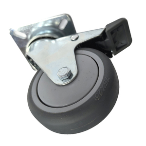 Roue pivotante à roulettes TPR de 3 pouces, légère, avec frein, pour chariot à plateau - Product Image 1