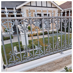 Tùy chỉnh thiết kế hiện đại hình bột tráng trang trí hàng rào thép vườn biên giới bảo vệ hàng rào lan can tấm cho an ninh - Product Image 1