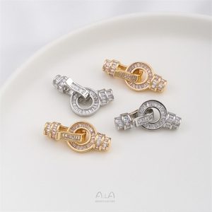 Anillo de Circonio Chapado en Oro de 14K con Cierre Universal, Collar de Perlas, Accesorio para Pulsera Hecha a Mano - Product Image 4