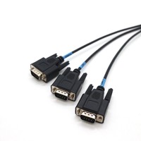Cable Adaptador HD15P Macho en Ángulo a 3*DB9Pin Macho, con Cubierta de PVC Elástica/Cable de Puerto Serie VGA para Monitores de Computadora