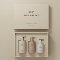 Nouvel emballage haut de gamme pour soins personnels, flacon pompe PET 300 ml avec épaule et base plates pour shampoing et gel douche