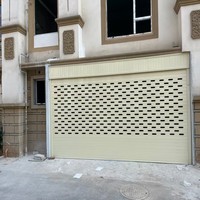 Porte à enroulement perforée en aluminium, électrique, ventilée, antivol, pour magasin, commerce, bâtiment commercial