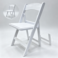 Chaises pliantes en résine blanches légères pour l'extérieur, idéales pour la location, les fêtes, les mariages et les événements (type Wimbledon)