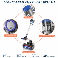 Aspirateur balai sans fil 150W OEM ODM HEPA 2 vitesses pour voiture et tapis – Aspirateur balai sans fil portatif