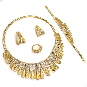 个性设计非洲黄金珠宝套装玫瑰金意大利珠宝套装制造商精致珠宝套装18k黄金