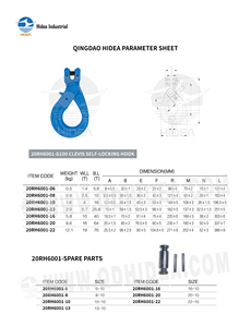 Gancho de Elevación Industrial HIDEA, Gancho de Acero Aleado de Alta Resistencia, Gancho de Elevación <span class=keywords><strong>G100</strong></span> con Cierre Automático - Product Image 5