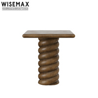 WISEMAX FURNITURE Ensemble de tables basses de salon au design nordique avec table centrale carrée en bois massif naturel pour hôtel et villa