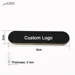 OEM/özel etiket siyah çift taraflı yuvarlak şekil özel Logo 80/100/180 zımpara toplu Mini tırnak törpüsü - Product Image 2