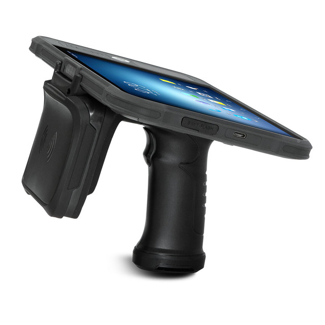 8 Inch Rugged Android Tablet with UHF RFID Barcode Scanner NFC Fingerprint IP65 Industrial Design