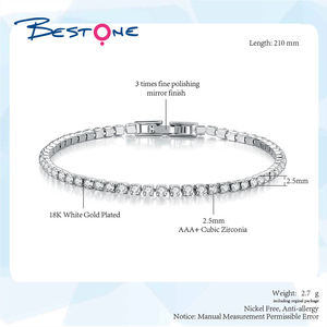 Fashion 18K Gold Plated Brass Lab Diamond CZ Tennis Chain Women <b>Bracelet</b> Cubic Zirconia Jewelry <b>for</b> <b>Girls</b>& Ladies 2.5mm 3mm 4mm - Product Image 6