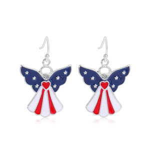 Pendentif d'ange étoile à <span class=keywords><strong>cinq</strong></span> branches avec drapeau américain, en alliage de zinc, incrusté de diamants, motif goutte d'huile, best-seller du Jour de l'Indépendance - Product Image 5