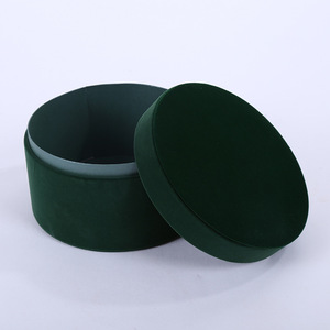 Caja de flores de terciopelo de lujo al por mayor caja de terciopelo de flores redonda cajas de terciopelo de flores circulares para Rosas preservadas - Product Image 2