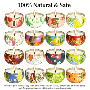 Kits de fabrication de bougies esthétiques avec emballage en pot, couvercle blanc mat, bougies de luxe à l'arôme de soja, sélection de présentoirs pour cadeaux de mariage, qualité supérieure - Product Image 2