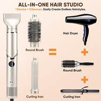 Styler capillaire rotatif automatique 8 en 1 Brosse à air chaud et fer à friser Multistyler Pliable Sèche-cheveux haute vitesse avec baril en céramique