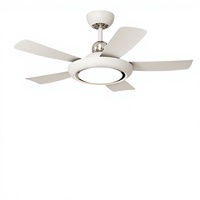 Ventilateur de plafond moderne et simple à grande puissance avec éclairage pour salon et restaurant, style crème, télécommande, protection des yeux, silencieux